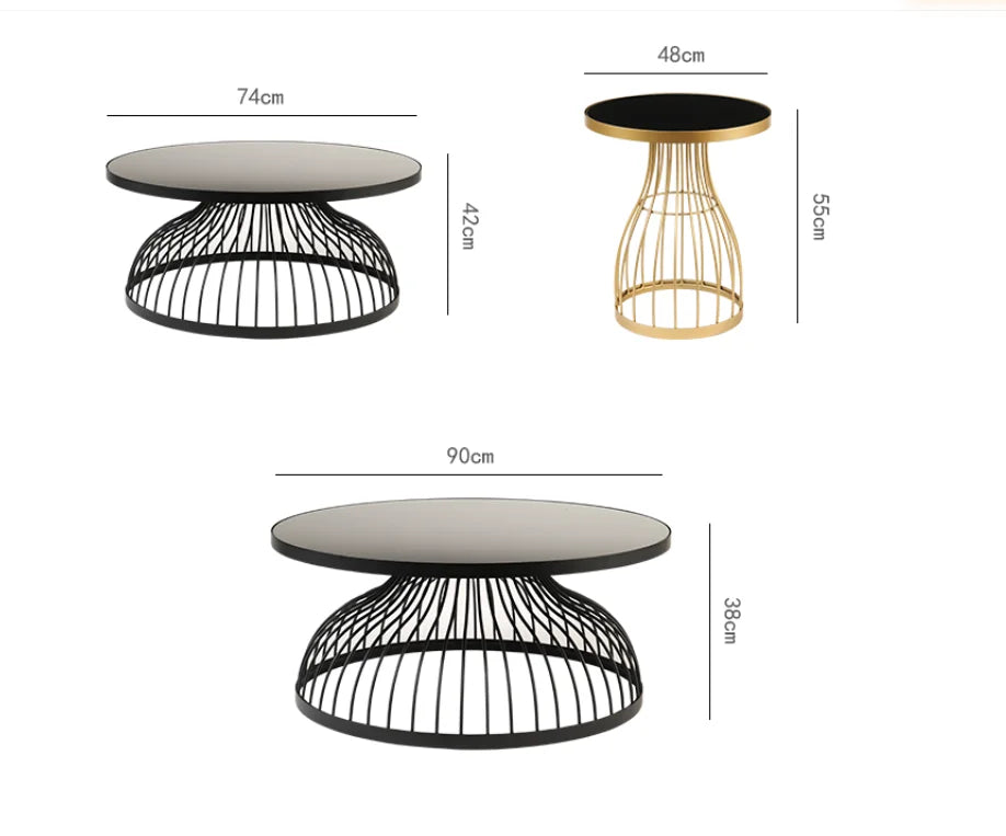 Living Room Furniture Sets Metal Center Coffee Tables Modern Luxury Glass Coffee Table