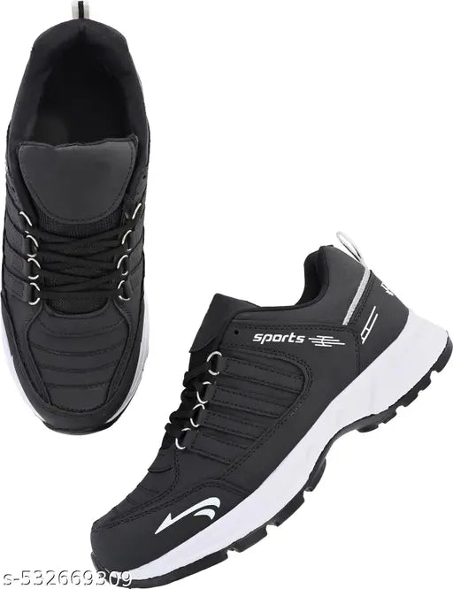 SW-Freesole Dailywear Black Sports Shoes For Men