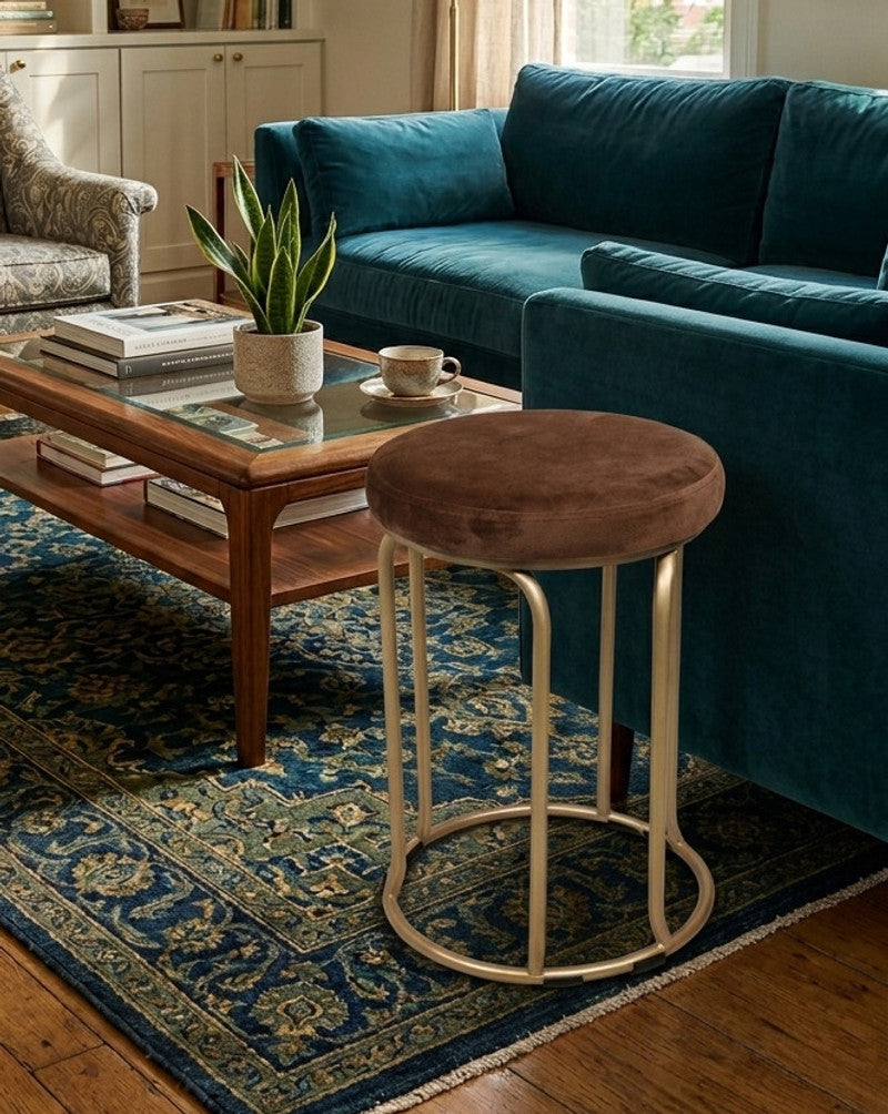 The Merchant Store Industrial Style Metal Bar Stool with Backrest