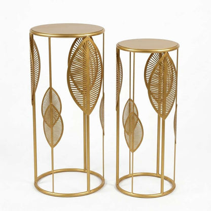 The Merchant Store Modern Metal Side Table - Gold Finish, Pre-assembled