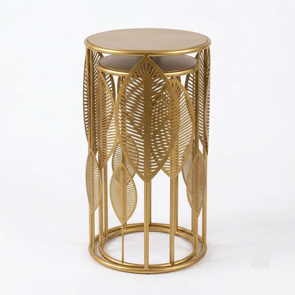 The Merchant Store Modern Metal Side Table - Gold Finish, Pre-assembled