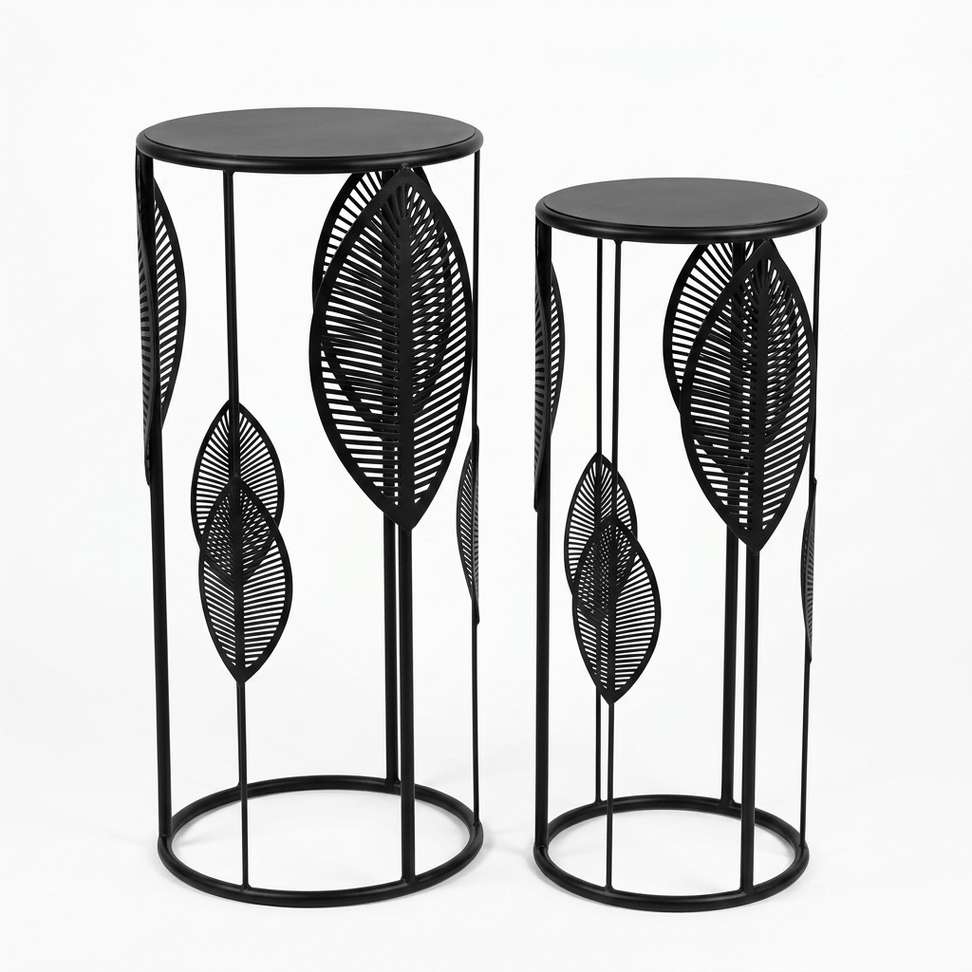 The Merchant Store Metal Side Table (Finish Color - BLACK, Pre-assembled)