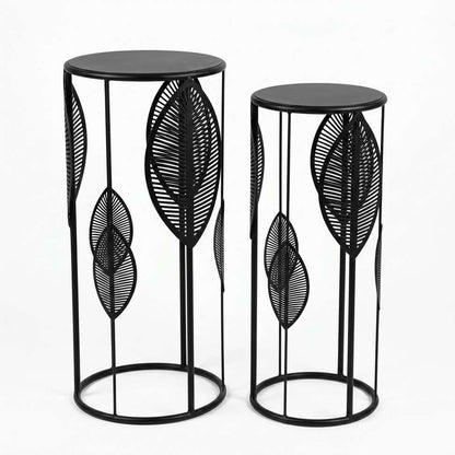 The Merchant Store Metal Side Table (Finish Color - BLACK, Pre-assembled)