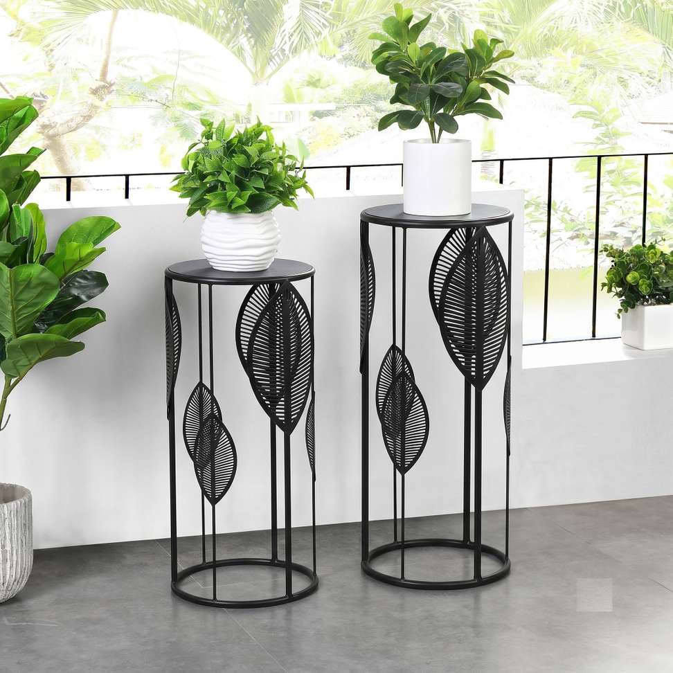 The Merchant Store Metal Side Table (Finish Color - BLACK, Pre-assembled)