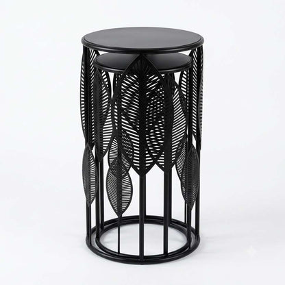 The Merchant Store Metal Side Table (Finish Color - BLACK, Pre-assembled)