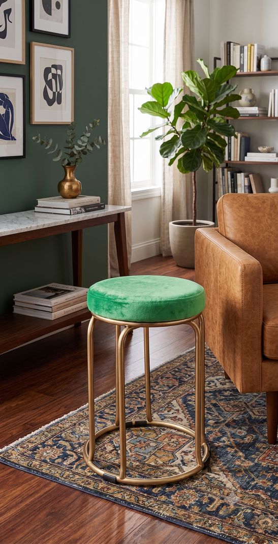 The Merchant Store Industrial Style Metal Bar Stool with Backrest