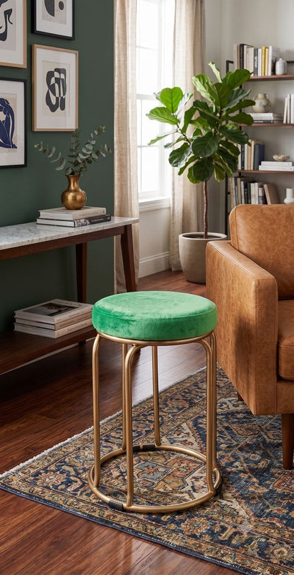 The Merchant Store Industrial Style Metal Bar Stool with Backrest