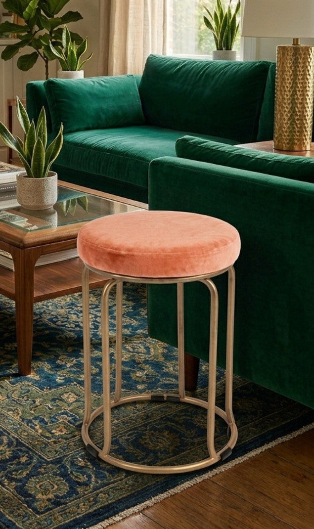 The Merchant Store Industrial Style Metal Bar Stool with Backrest