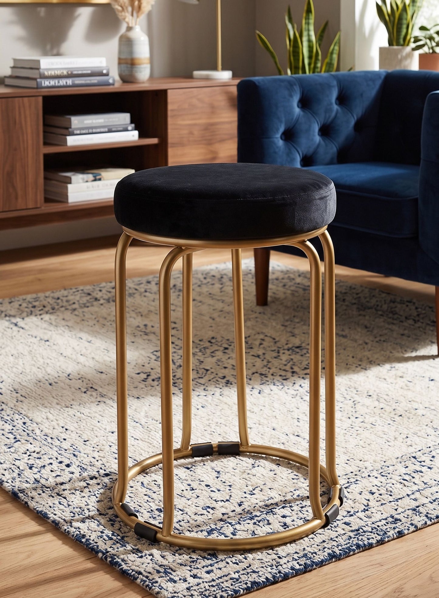The Merchant Store Industrial Style Metal Bar Stool with Backrest