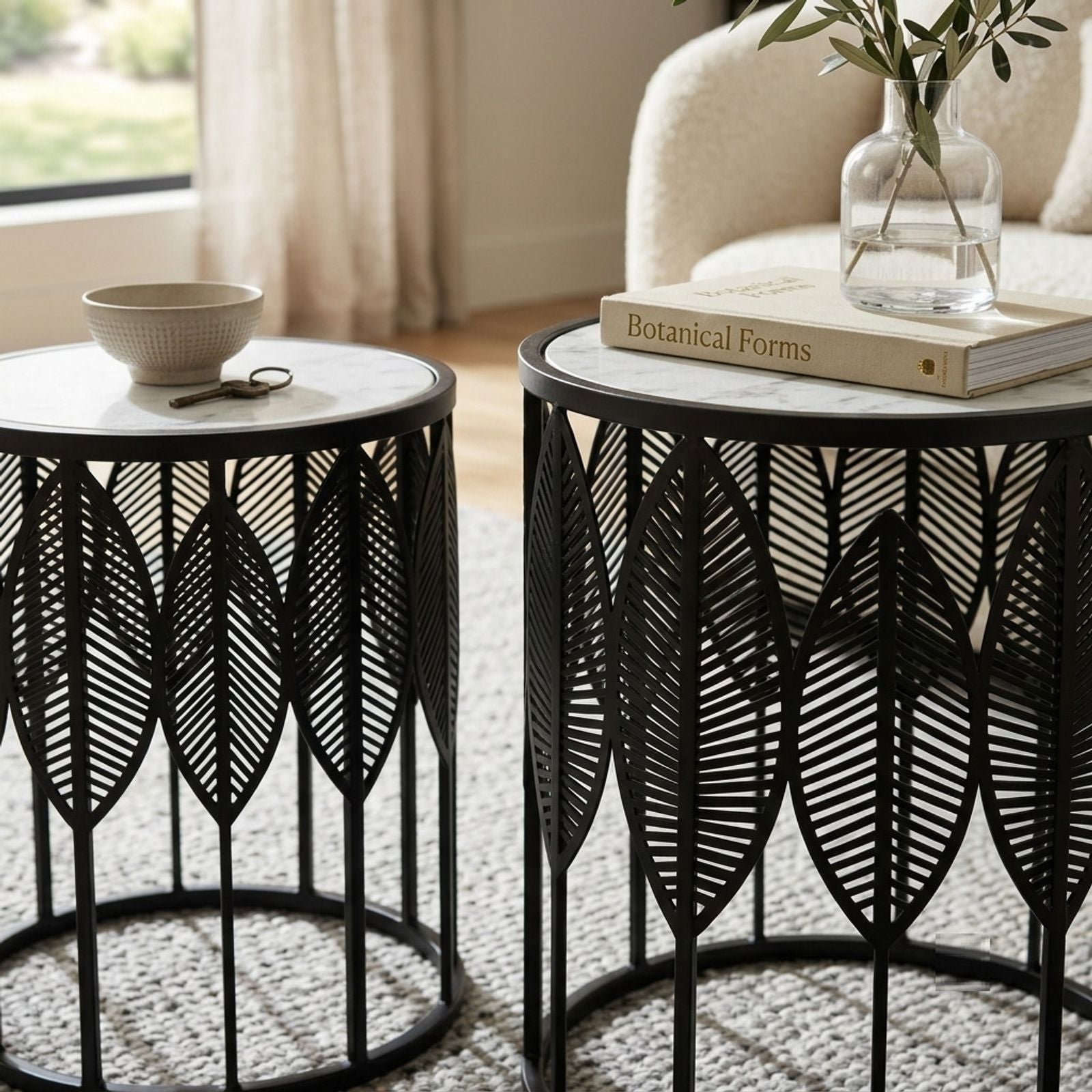 The Merchant Store Laser Cut Design Modern Premium Metal Coffee Table