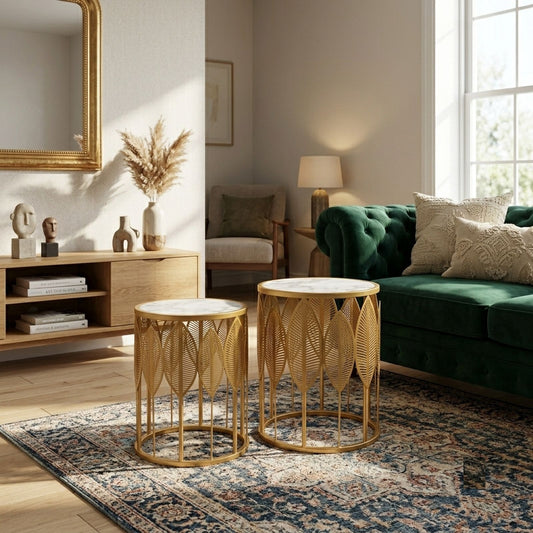 The Merchant Store Laser Cut Design Modern Premium Metal Coffee Table