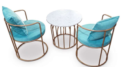 The Merchant Store Metal Outdoor Chair (AQUA, Set of 3, Pre-assembled)
