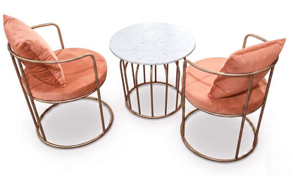 The Merchant Store Metal Outdoor Chair (PEACH, Set of 3, Pre-assembled)