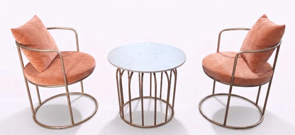 The Merchant Store Metal Outdoor Chair (PEACH, Set of 3, Pre-assembled)
