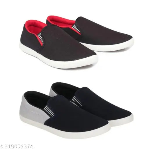 Pack of 2-2s combo shoes for men| black red-blue black- t blue combo shoes in color| comfortable and walking shoes for men