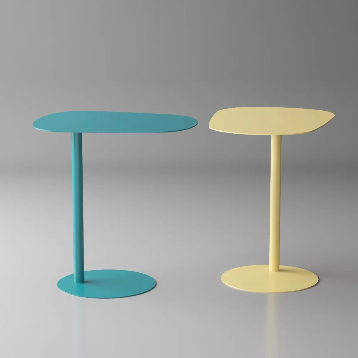 Modern Design Sense Iron Adjustable Side Table for Living Room Home Coffee Table with Metal Panel Wood Style