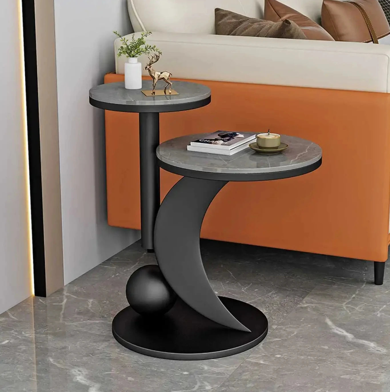 Living Room Sofa Side Table Modern Simple Iron Balcony Table Nordic Bedside Cabinet Small Tea Table