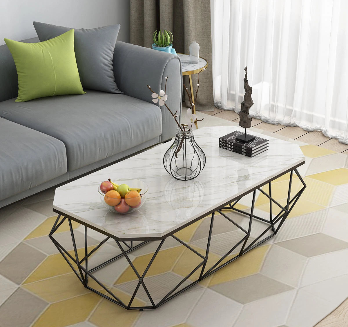 The Merchant Nordic Modern Minimalist Style Golden Coffee Table