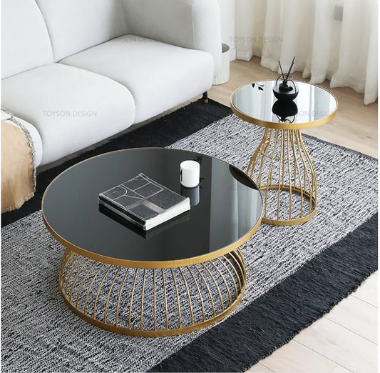 Living Room Furniture Sets Metal Center Coffee Tables Modern Luxury Glass Coffee Table