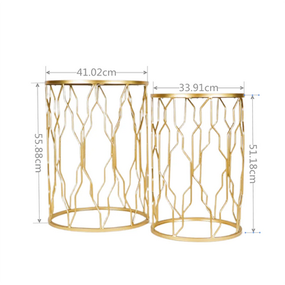Coffee Tables Set Modern Classic Design Side End Table Luxury Golden Mirror Speaker Metal Iron Living Room Furniture 1 Nest Ming
