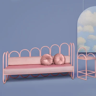 Nordic Lazy Sofa Modern Minimalist Sofa Bench Leisure Home Restaurant Card Seat Back Long Soft Stool