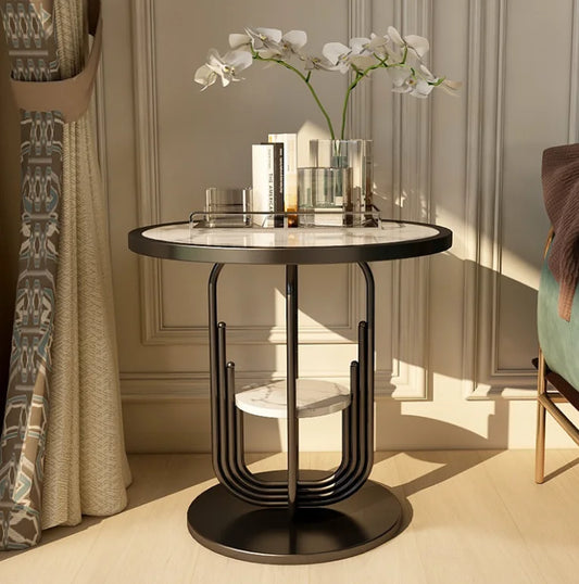 Hot Sale Home Furniture Side Table for Living Room Marble Coffee Table Stainless Steel Side Table