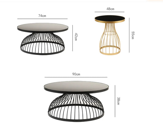 Living Room Furniture Sets Metal Center Coffee Tables Modern Luxury Glass Coffee Table