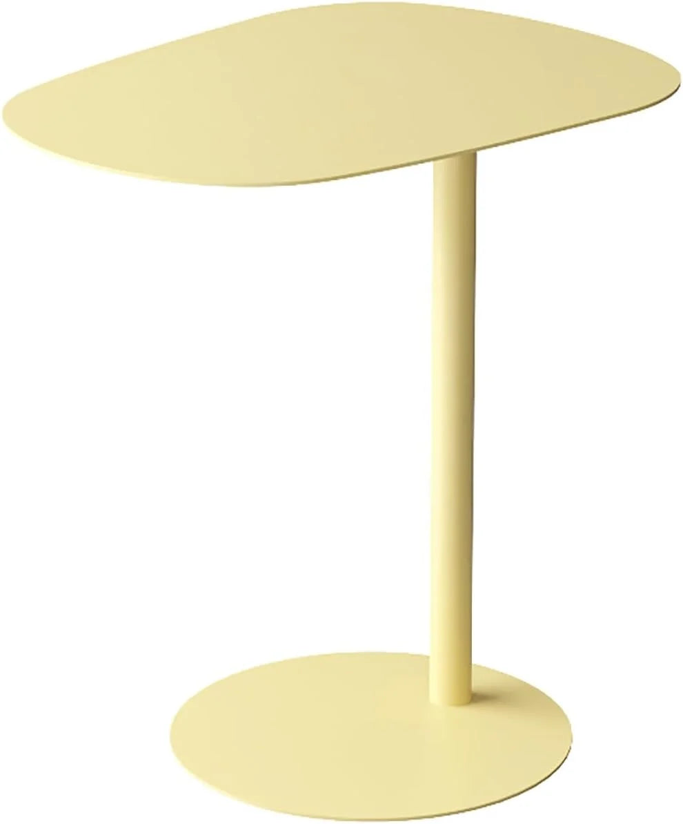 Modern Design Sense Iron Adjustable Side Table for Living Room Home Coffee Table with Metal Panel Wood Style