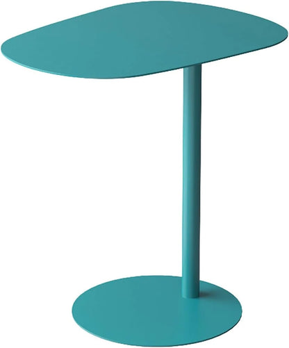 Modern Design Sense Iron Adjustable Side Table for Living Room Home Coffee Table with Metal Panel Wood Style