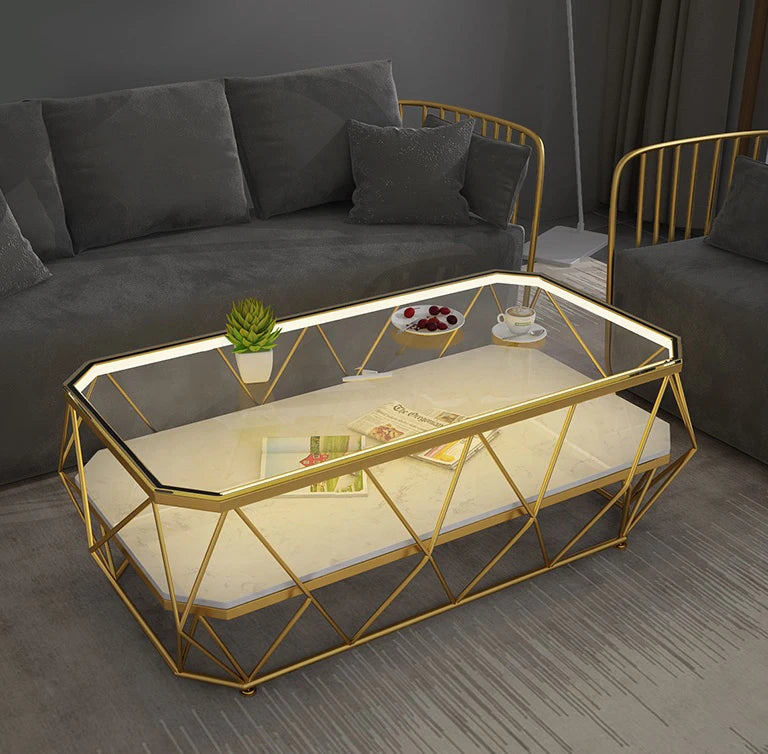 The Merchant Nordic Modern Minimalist Style Golden Coffee Table