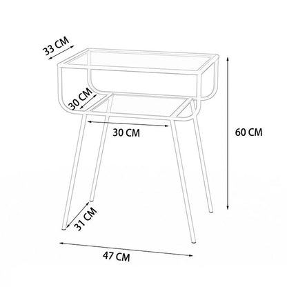 Simple and Characteristic Hotel Living Room Bedroom Tempered Glass Coffee Table Double Bedside Table