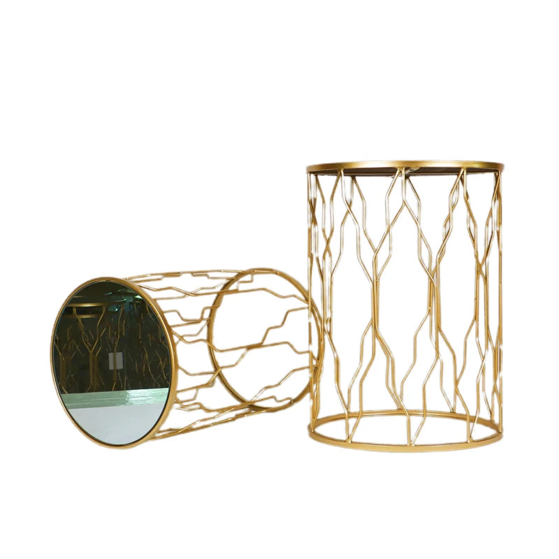 Coffee Tables Set Modern Classic Design Side End Table Luxury Golden Mirror Speaker Metal Iron Living Room Furniture 1 Nest Ming