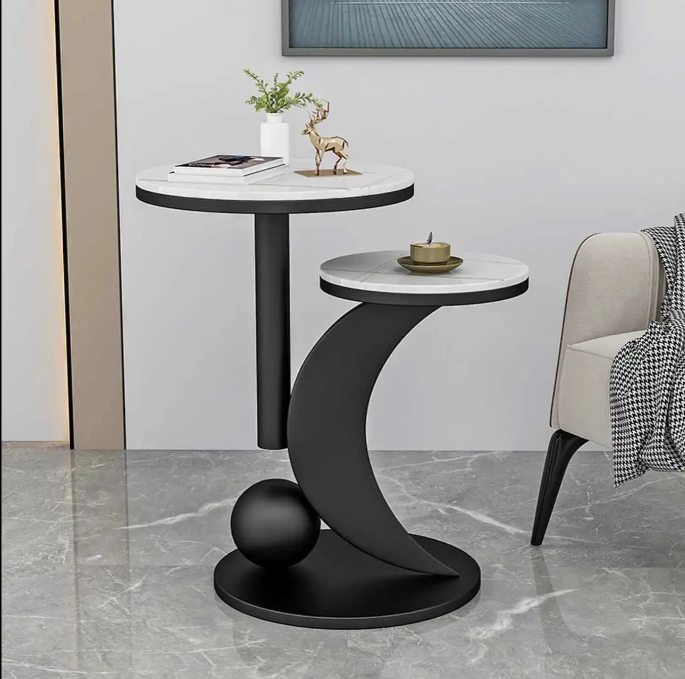 Living Room Sofa Side Table Modern Simple Iron Balcony Table Nordic Bedside Cabinet Small Tea Table