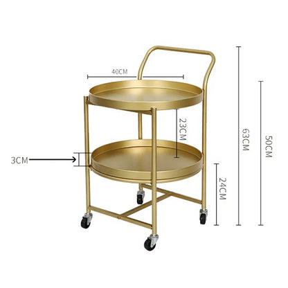 THE MERCHANT Side Table Nordic Living Room Metal End Coffee Bedside Round Gold Set Modern Tea Coffee Wheeled Movable Sliding Side Table