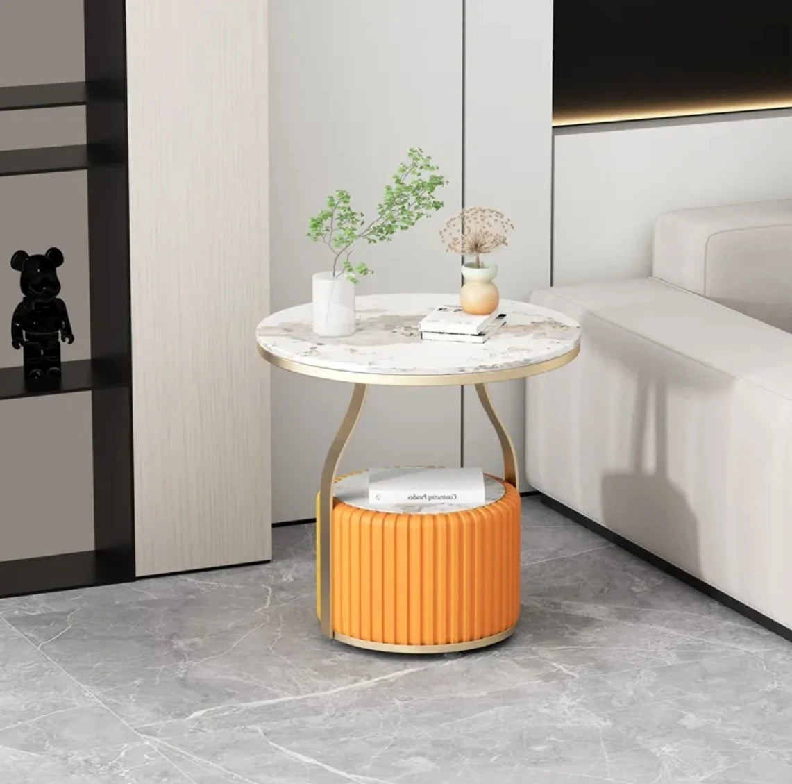 Light Luxury Side Table Modern Living Room Double Coffee Table Apartment Balcony Small Round Table