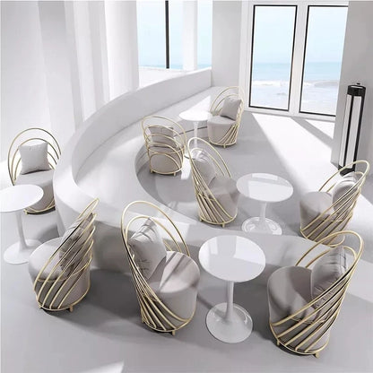 Luxury Cafe Furniture Modern Hotel Chairs Nordic Luxury Velvet Restaurant Negotiating Table Chairs Sofa Chairs