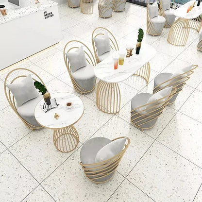 Luxury Cafe Furniture Modern Hotel Chairs Nordic Luxury Velvet Restaurant Negotiating Table Chairs Sofa Chairs