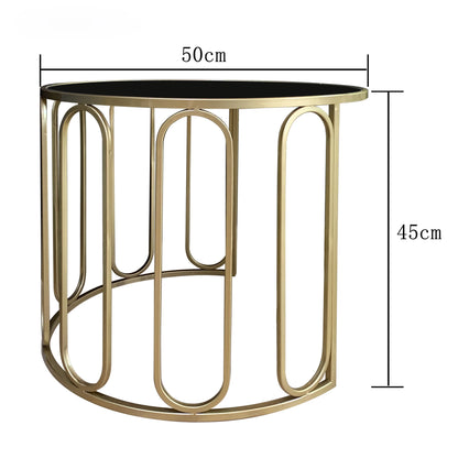 Sets Design Modern Gold Iron Metal Top Living Room Sofa Side Simple End Coffee Table