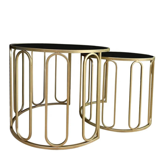 Sets Design Modern Gold Iron Metal Top Living Room Sofa Side Simple End Coffee Table