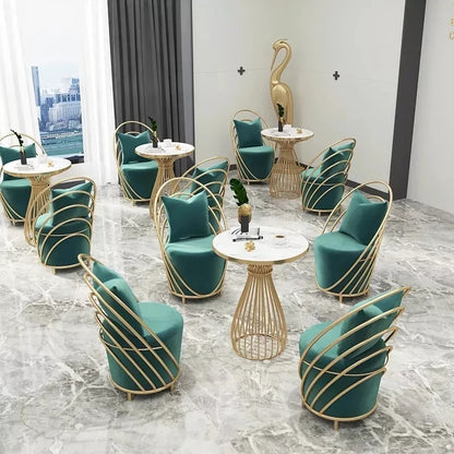 Luxury Cafe Furniture Modern Hotel Chairs Nordic Luxury Velvet Restaurant Negotiating Table Chairs Sofa Chairs