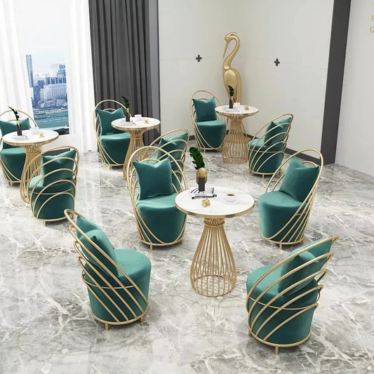 Luxury Cafe Furniture Modern Hotel Chairs Nordic Luxury Velvet Restaurant Negotiating Table Chairs Sofa Chairs