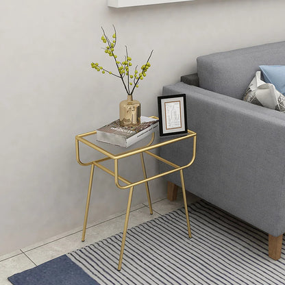 Simple and Characteristic Hotel Living Room Bedroom Tempered Glass Coffee Table Double Bedside Table