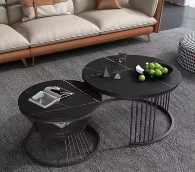Round Modern MDF Marble Top Coffee Tables