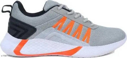 Grey Solid Tennis Shoes For Men