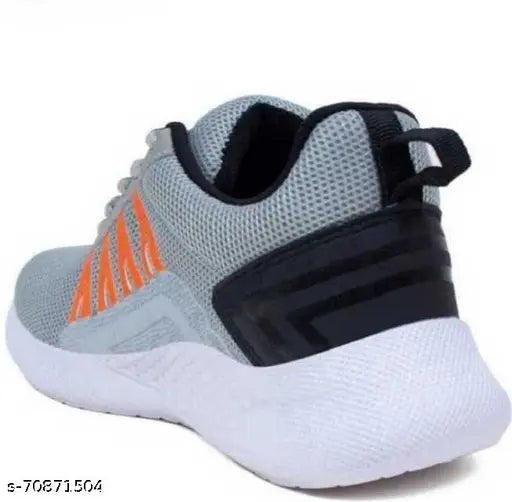Grey Solid Tennis Shoes For Men