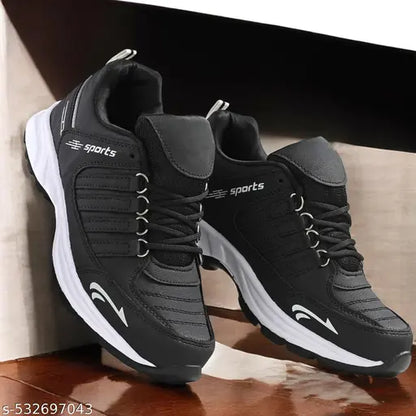 FK-Freesole Black Premium Sports Shoes for men