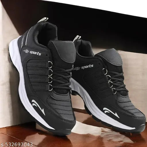 FK-Freesole Black Premium Sports Shoes for men