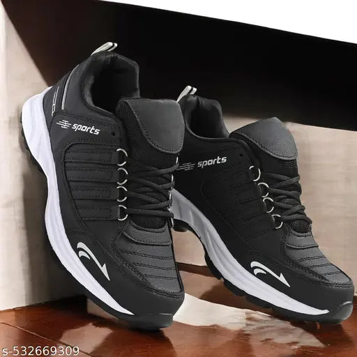 SW-Freesole Dailywear Black Sports Shoes For Men
