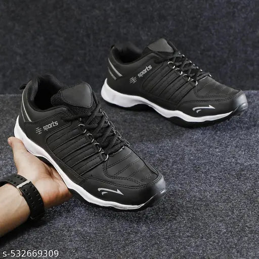 SW-Freesole Dailywear Black Sports Shoes For Men